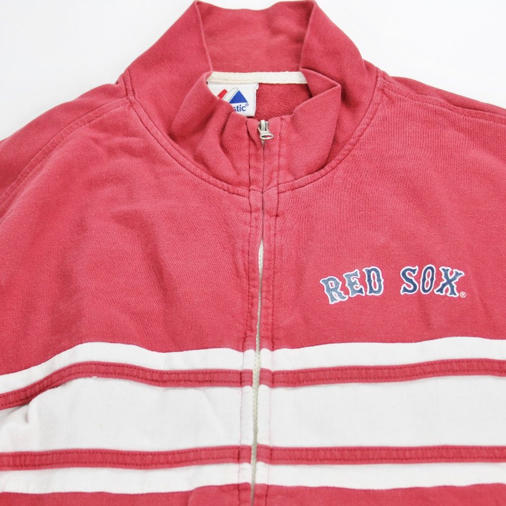 Majestic Mens Boston Red Sox Full Zip Long Sleeve Sweatshirt Jacket MLB Baseball